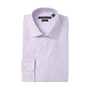 John Varvatos Mens Purple Soho Slim Fit Stretch Solid Button Dress Shirt Sz 16 L